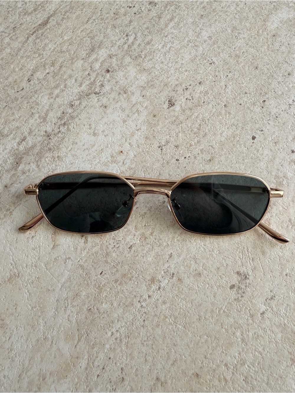 EUC Golden Frame Rectangular Sunglasses